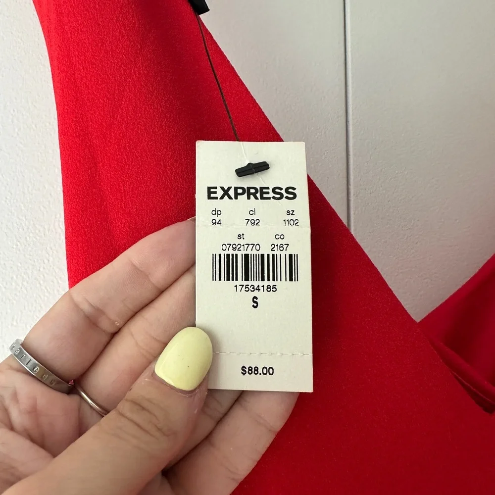 NWT Express Red Criss Cross Back Jumpsuit - Picture 6 of 10